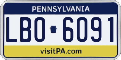 PA license plate LBO6091