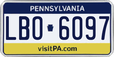 PA license plate LBO6097