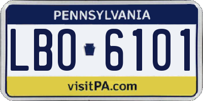 PA license plate LBO6101