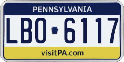 PA license plate LBO6117