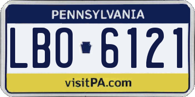PA license plate LBO6121