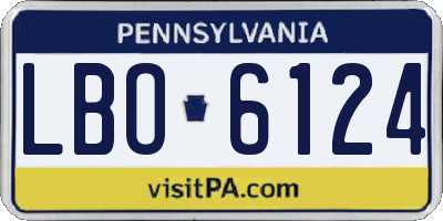PA license plate LBO6124