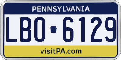 PA license plate LBO6129