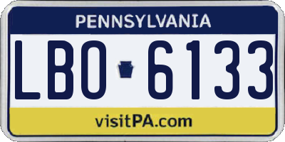 PA license plate LBO6133