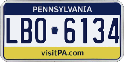 PA license plate LBO6134