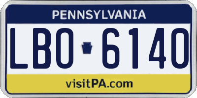 PA license plate LBO6140