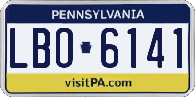PA license plate LBO6141