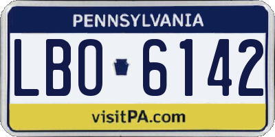 PA license plate LBO6142