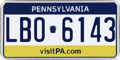 PA license plate LBO6143