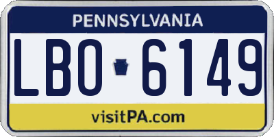PA license plate LBO6149