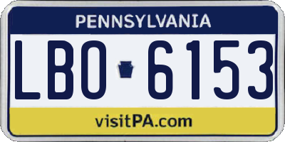 PA license plate LBO6153