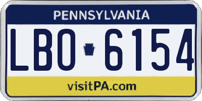 PA license plate LBO6154