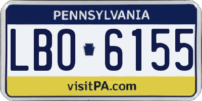 PA license plate LBO6155