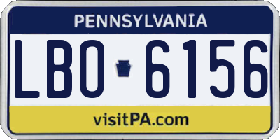 PA license plate LBO6156