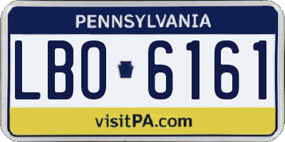PA license plate LBO6161