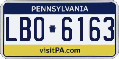 PA license plate LBO6163