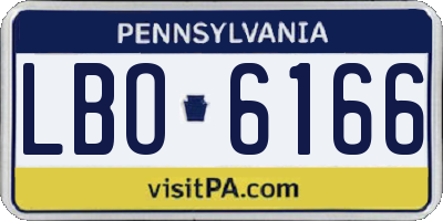 PA license plate LBO6166