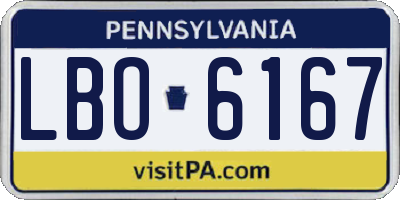 PA license plate LBO6167