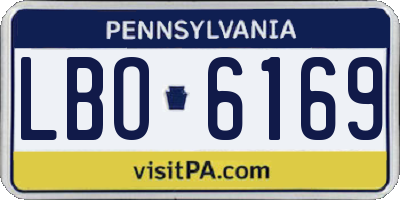 PA license plate LBO6169