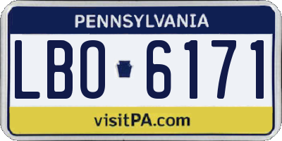 PA license plate LBO6171