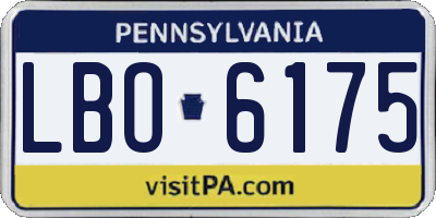 PA license plate LBO6175