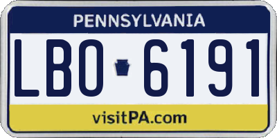PA license plate LBO6191