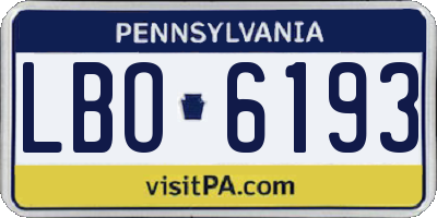 PA license plate LBO6193