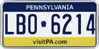 PA license plate LBO6214