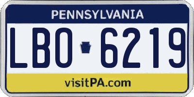 PA license plate LBO6219