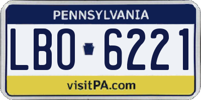 PA license plate LBO6221