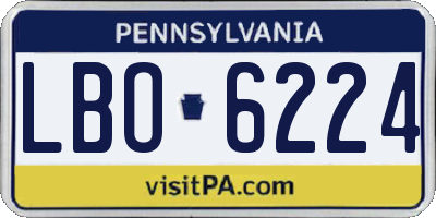 PA license plate LBO6224