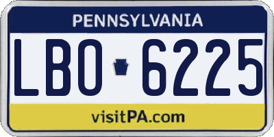 PA license plate LBO6225