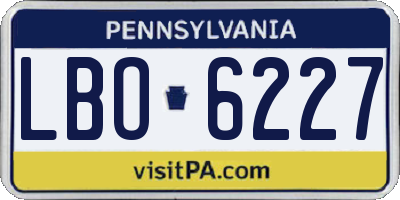 PA license plate LBO6227