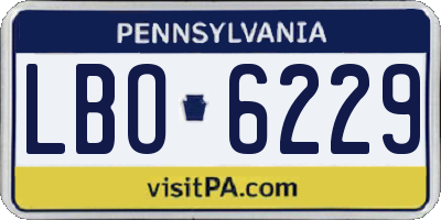 PA license plate LBO6229