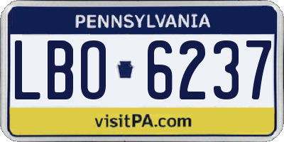 PA license plate LBO6237
