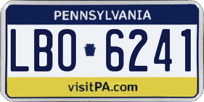 PA license plate LBO6241