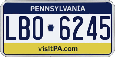 PA license plate LBO6245