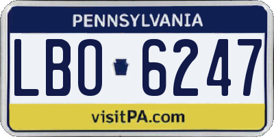 PA license plate LBO6247