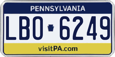 PA license plate LBO6249