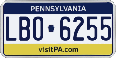 PA license plate LBO6255