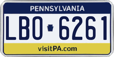 PA license plate LBO6261