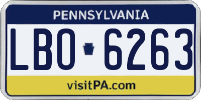 PA license plate LBO6263