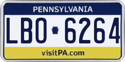 PA license plate LBO6264