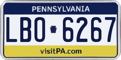 PA license plate LBO6267