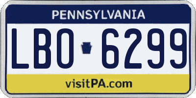 PA license plate LBO6299