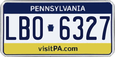 PA license plate LBO6327