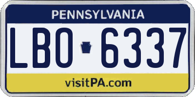 PA license plate LBO6337