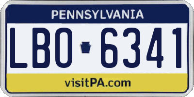 PA license plate LBO6341