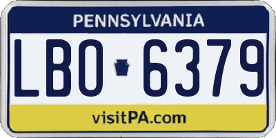 PA license plate LBO6379