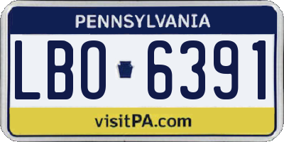 PA license plate LBO6391